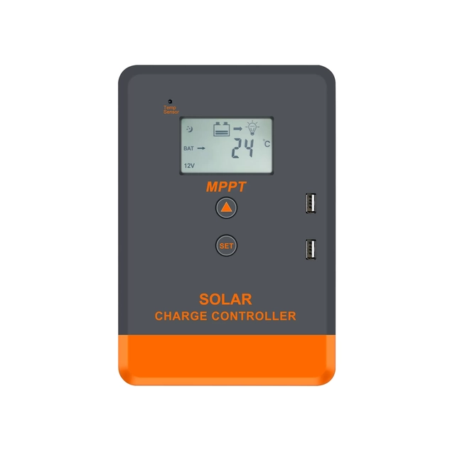 Contrôleur de charge solaire PowMr MPPT 20A 12/24/V LCD+USB pour toutes les batteries