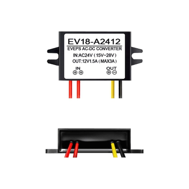 Conversor de tensão 14-28VAC para 12VDC'1.5A EV18-A2412