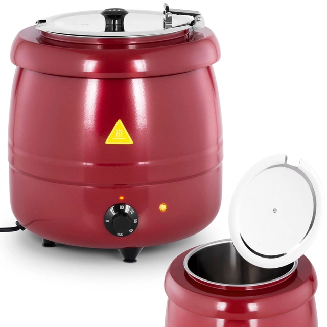 Cool-touch electric stainless steel thermos kettle 400 W 10 l 35-80C red