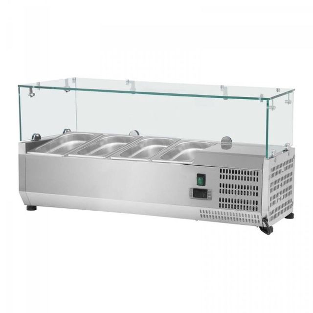 Cooling extension - 4 x GN 1/3 - 120 x 39 cm - glass cover ROYAL CATERING 10010947 RCKV-120/39-G4
