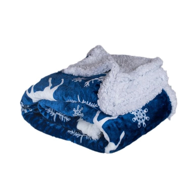 Coperta 150 x 200 cm AGNELLO - cervo blu