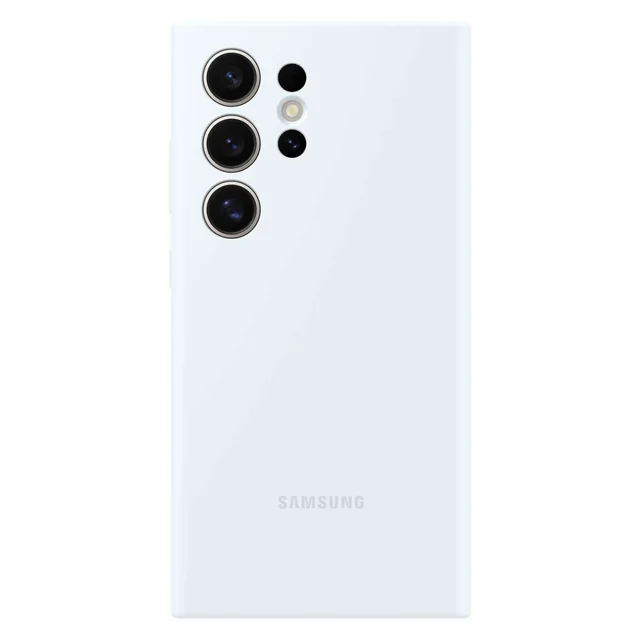 Coque en silicone d'origine pour Samsung Galaxy S24 Ultra Silicone Case, blanc