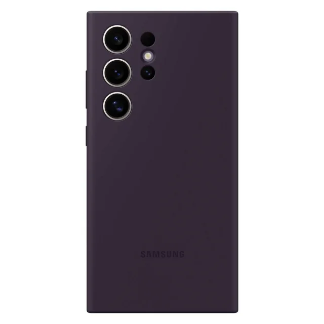 Coque en silicone d'origine pour Samsung Galaxy S24 Ultra Silicone Case violet foncé