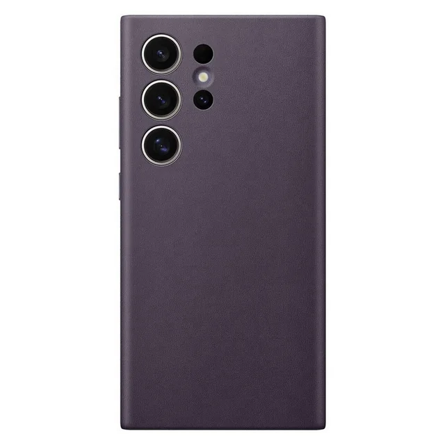 Coque originale pour Samsung Galaxy S24 Ultra Vegan Leather Case GP-FPS928HCAVW violet foncé
