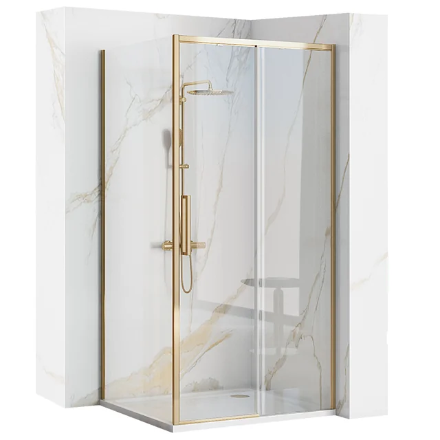 Corner Rapid Slide Shower Enclosure, Gold