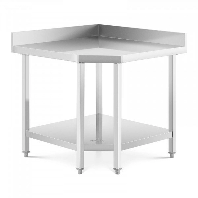 Corner work table - 90 x 70 cm - stainless steel ROYAL CATERING 10011688 RCCWT-90X70-S