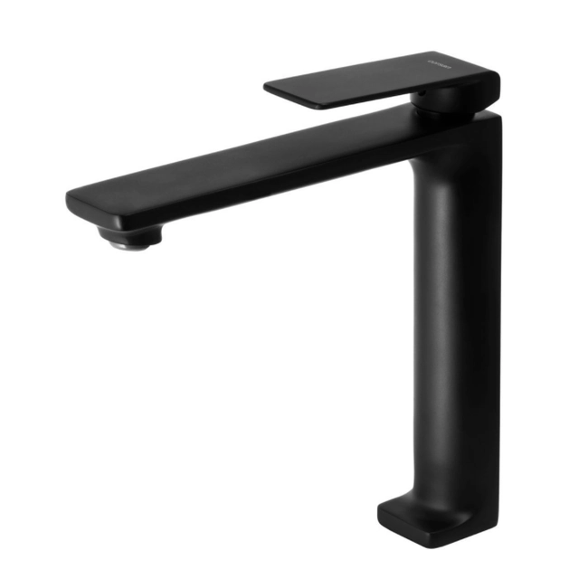 Corsan Trino tall washbasin tap, black CMB7112BL