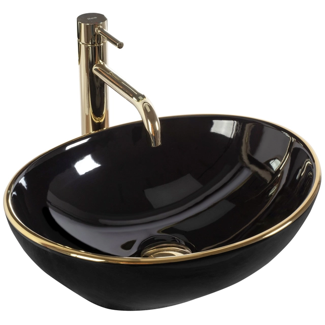 Countertop sink Rea Sofia Black Gold Edge