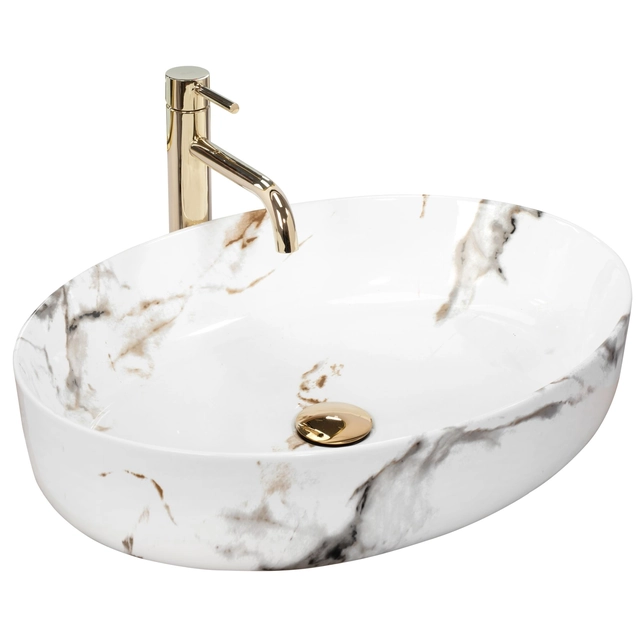 Countertop washbasin REA Queen Carrara Shiny