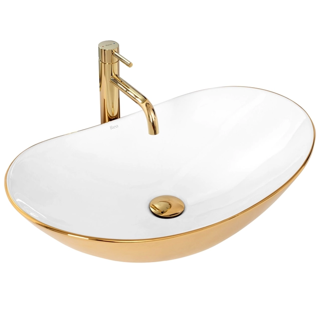 Countertop washbasin Rea Royal Gold / White