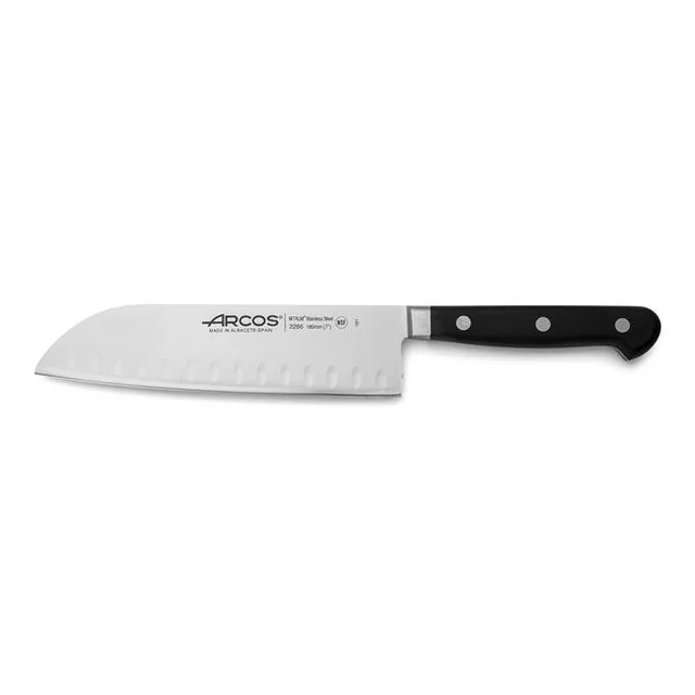 Couteau Santoku avec meulage à billes, série ÓPERA Arcos, noir (L)303mm Variante de base