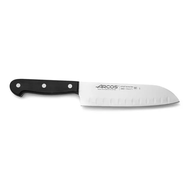 Couteau Santoku avec meulage à billes, série UNIVERSAL Arcos, noir (L)290mm Variante de base