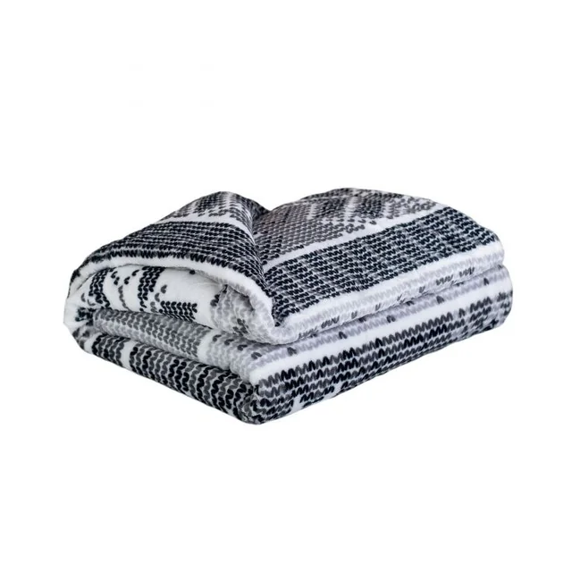 Couverture micro peluche - Flocon de neige gris, 150x200 cm