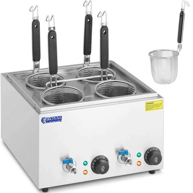 Cozedor de massas Cozedor de massas com torneiras 4 cestos 2 x 6,5 l 3000 W