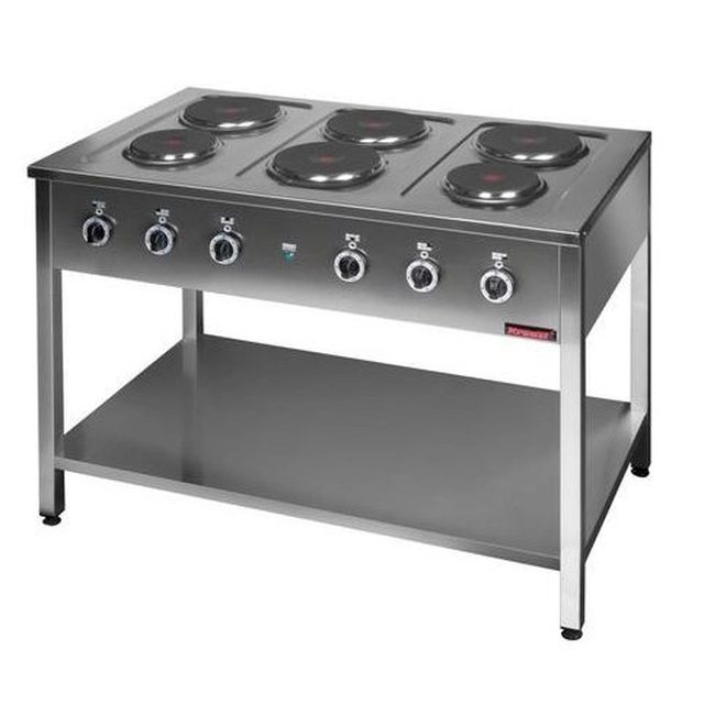 Cozinha elétrica em base aberta 6-płytowa 1200x700x850 mm KROMET 000.KE-6M 000.KE-6M