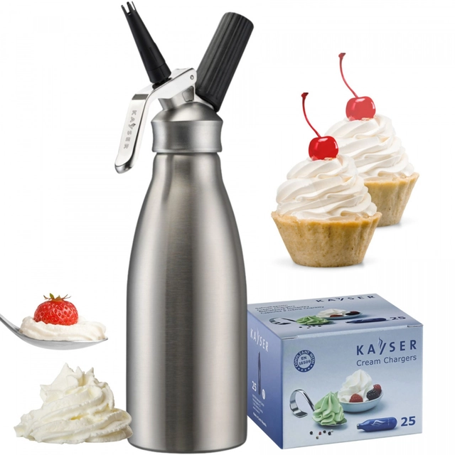 Crèmesifon 1L INOX + 25 patronen | Kayser 4101