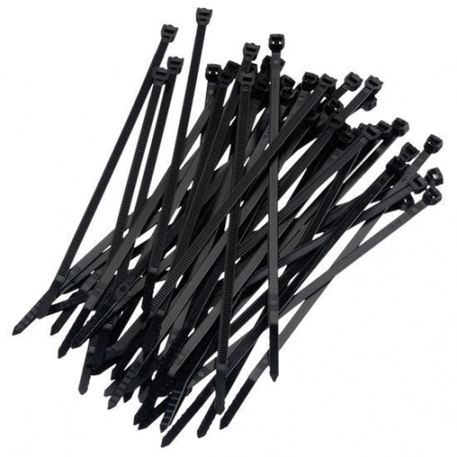 Črna kabelska vezica, UV obstojna, kabelska vezica 3,6x300mm, paket 100 kos.