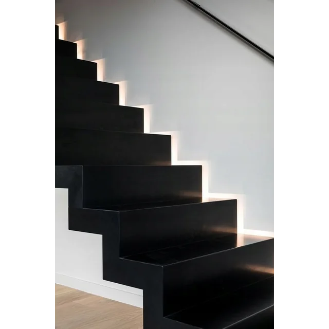 Črne gladke mat stopniščne ploščice 120x30 SATIN, protizdrsna NOVO