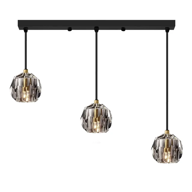 Crystal ceiling lamp APP587-3CP black