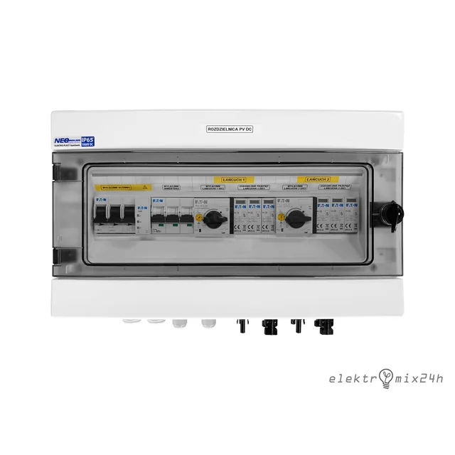 Cuadro eléctrico fotovoltaico, hermético IP65 para asegurar la instalación fotovoltaica (2 string) - completo, listo