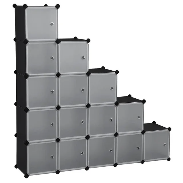 Cubo de armazenamento combinável 15db, preto