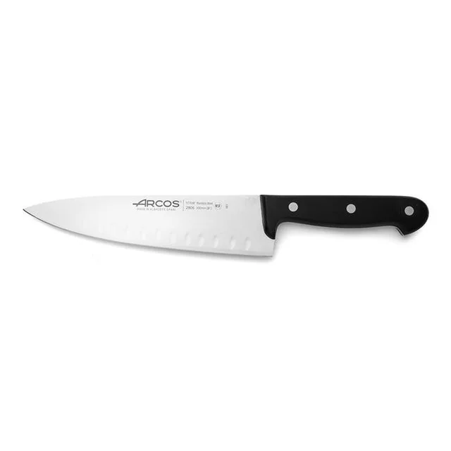 Cuchillo cocinero con afilado de bolas, serie UNIVERSAL Arcos, negro (L)314mm Variante básica