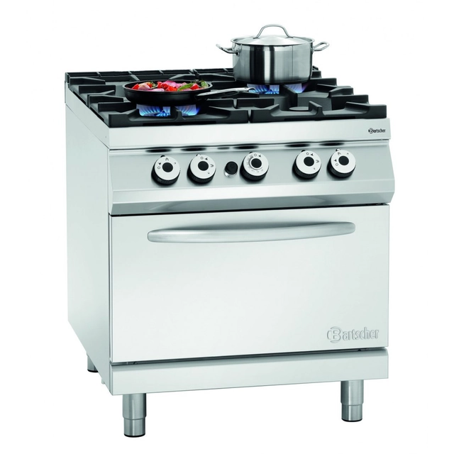 Cucina 4-Palnikowa Gas 1x3,5 + 1x5 + 2x8 kW Forno Gas 2/1 Gn Bartscher