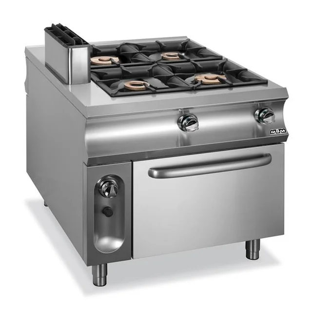 Cucina a gas 4 - bruciatore con forno a gas passante Domina 1100