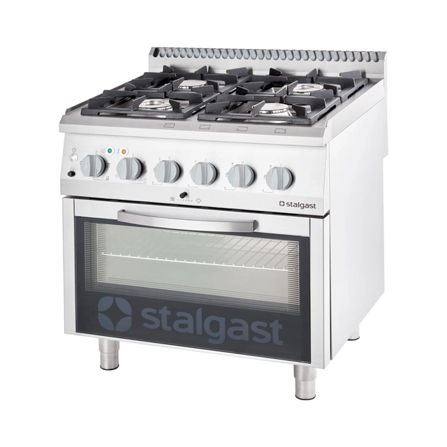 Cucina a gas 4 dimensioni bruciatore. 800x700x850 con forno elettrico 20,5+7 kW (statico) - G30