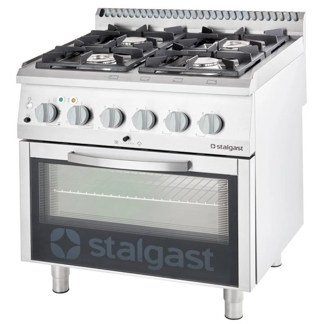 Cucina A Gas 4-Palnikowa Con Forno Elettrico.Z Convezione 31 kW Gas naturale Stalgast 9715310