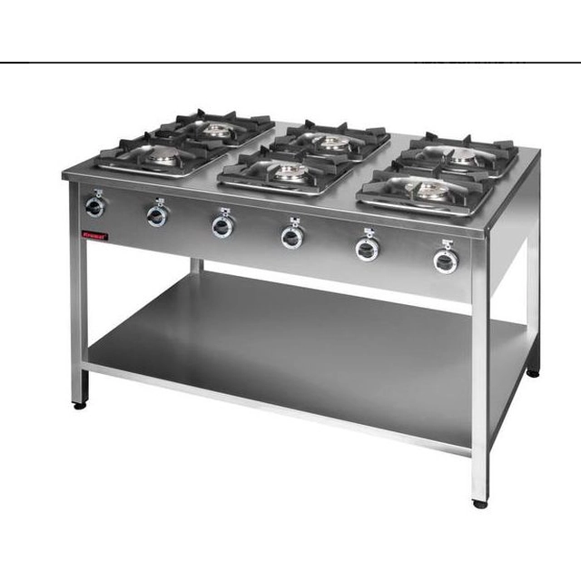 Cucina a gas 6-palnikowa libera installazione, 1350x850x850 mm KROMET, 000.KG-6L