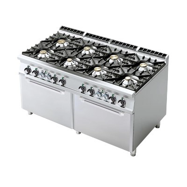 Cucina a gas con forno elettrico.