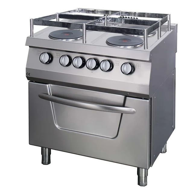 Cucina elettrica con forno | indipendente | 4 piastre riscaldanti | alla nave | 16,4 kW| 800x700x850 mm