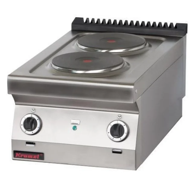 Cucina Elettrica Professionale 2 Piani cottura rotondi 2x2,6kW Kromet 700.Ke-2