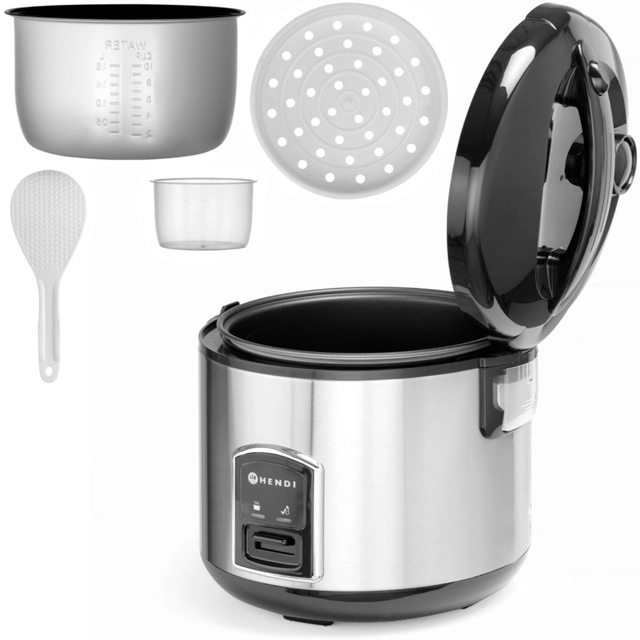 Cuiseur à riz électrique avec fonction de cuisson à la vapeur 1.8L 700W -Hendi 240410