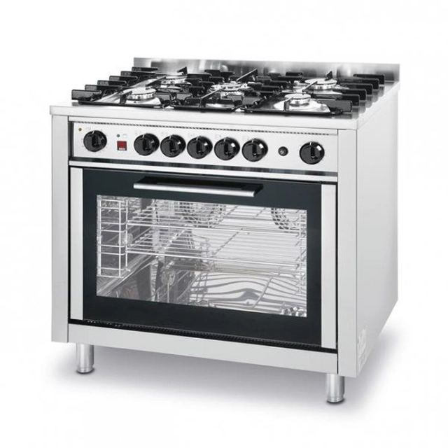 Cuisinière à gaz 5-palnikowa Ligne de cuisine avec four électrique à convection et grill HENDI 225707 225707