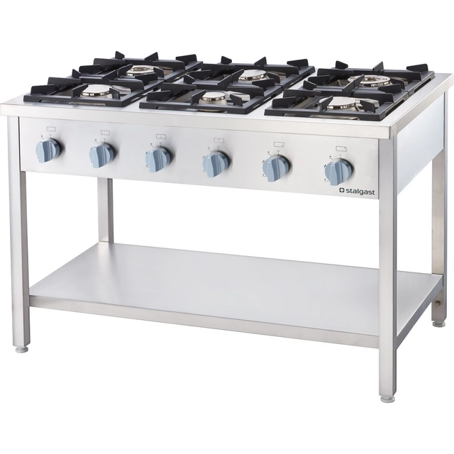 Cuisinière à gaz 6-Palnikowa Vissée 36,5 kW Stalgast Gaz en bouteille 978623