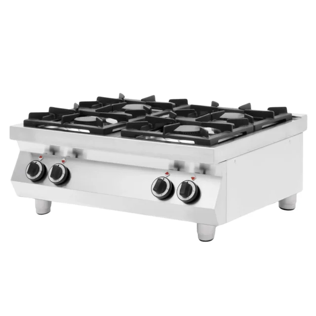 Cuisinière à gaz orientable pour la gastronomie 19kW 4-Palnikowa Hendi 227381