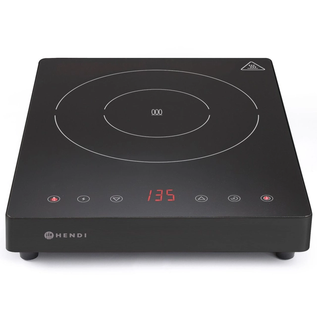 Cuisinière à induction portable avec écran tactile 1 Zone de chauffe Black Line diam. 22 cm 2000 W - Hendi 239391