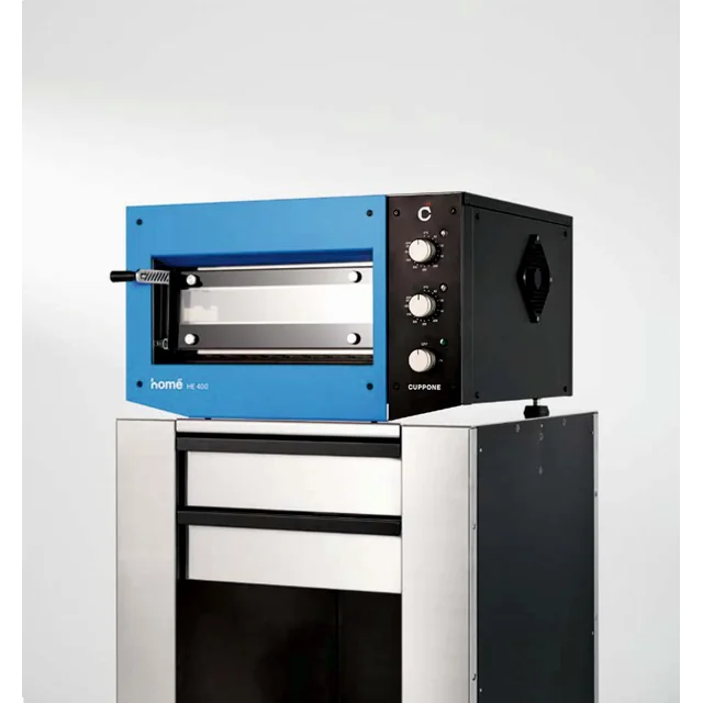 Cuppone Home HE electric pizza oven 400 | single chamber | manual panel | 400x400 mm | HE400/1 TM/FB | blue