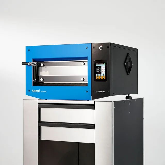 Cuppone Home HE electric pizza oven 400 | single chamber | touch panel | 400x400 mm | HE400/1 TS/FB | blue