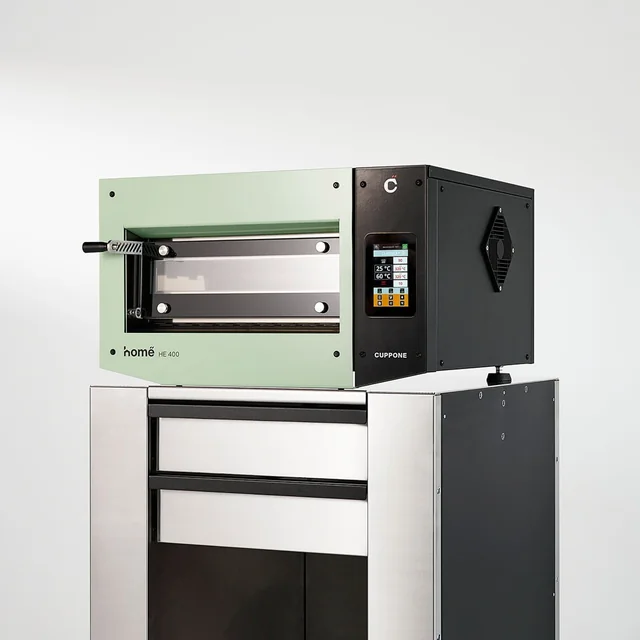 Cuppone Home HE electric pizza oven 400 | single chamber | touch panel | 400x400 mm | HE400/1 TS/FG | green