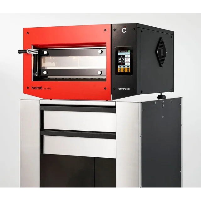 Cuppone Home HE electric pizza oven 400 | single chamber | touch panel | 400x400 mm | HE400/1 TS/FR | red