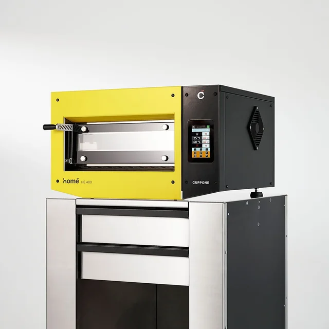 Cuppone Home HE forno elétrico para pizza 400 | câmara única | painel táctil | 400x400 mm | HE400/1 TS/FY | amarelo