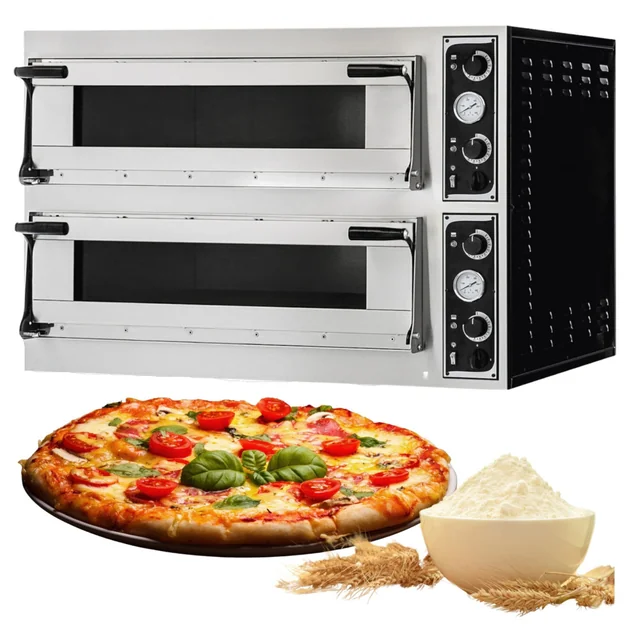 Cuptor mare pentru pizza 8x Ø40 Pentru tăvi 4x60x40 13,8 kW Prismafood Hendi 227268