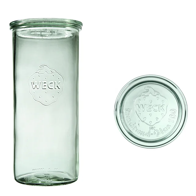 Cylindrical jar 1500 ml with lid - pack 6 pcs I