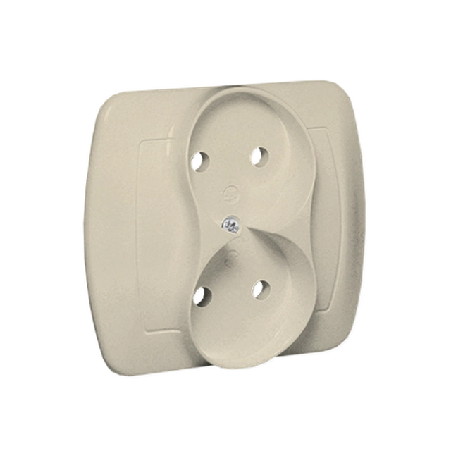 Contact Simon AG2 / 12 Double socket outlet without earthing, 16A, 250V, screw terminals; beige Simon Akord