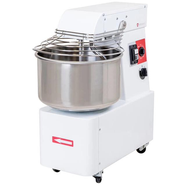 Spiral dough mixer with fixed hook and bowl RQBT 40 liters 400V 2 speed