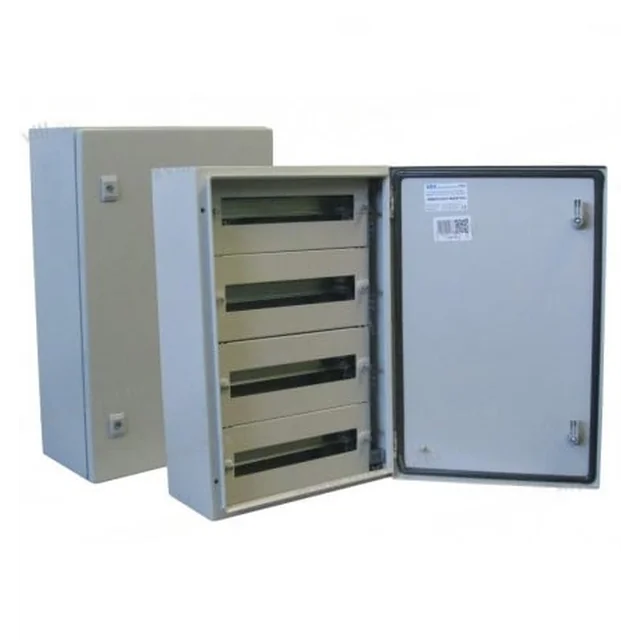 Electrical switchboard 600x400x200mm 60 modules cabinet cabinet modular metal cabinet 4 rows x 15 modules IP66 apparently with DIN rail plates for counterpanel mounting mounting plate