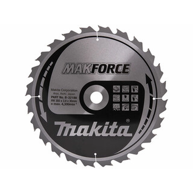 Makita circular saw blade 355 x 30 mm | number of teeth: 24 db | cutting width: 3 mm